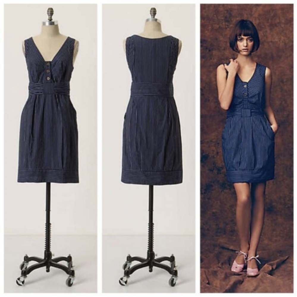 Anthropologie Maeve Fifth Form navy Striped Dress